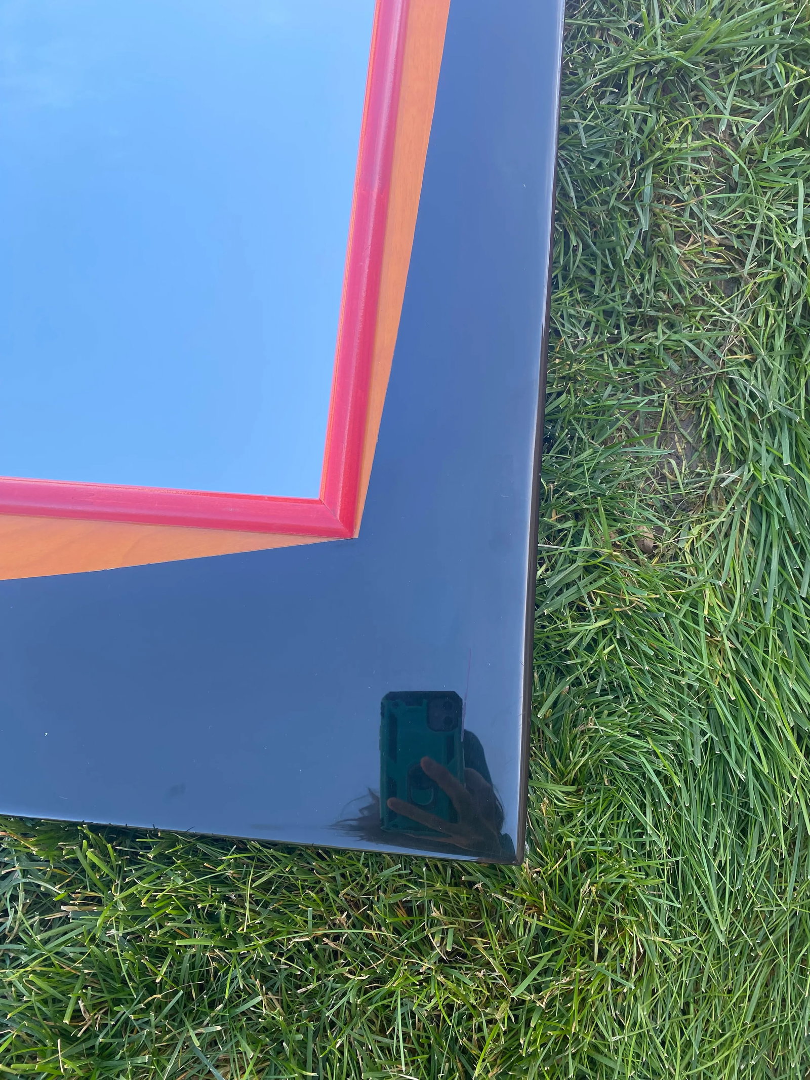 1980s Post Modern Large Lacquered Wall Mirror - 2