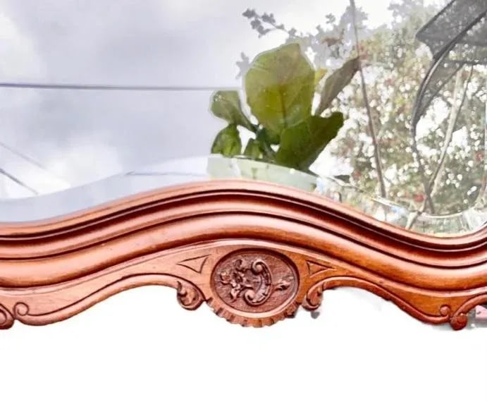 Antique 19th Century French Louis XV Style Carved Beech Over Mantle Mirror - 11