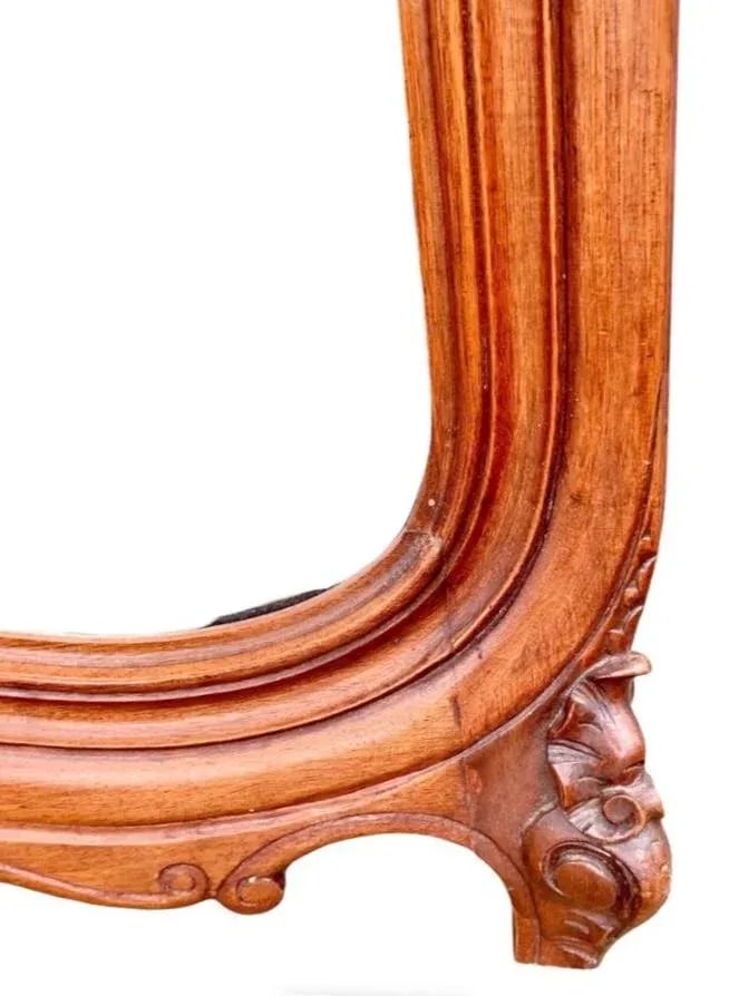 Antique 19th Century French Louis XV Style Carved Beech Over Mantle Mirror - 3