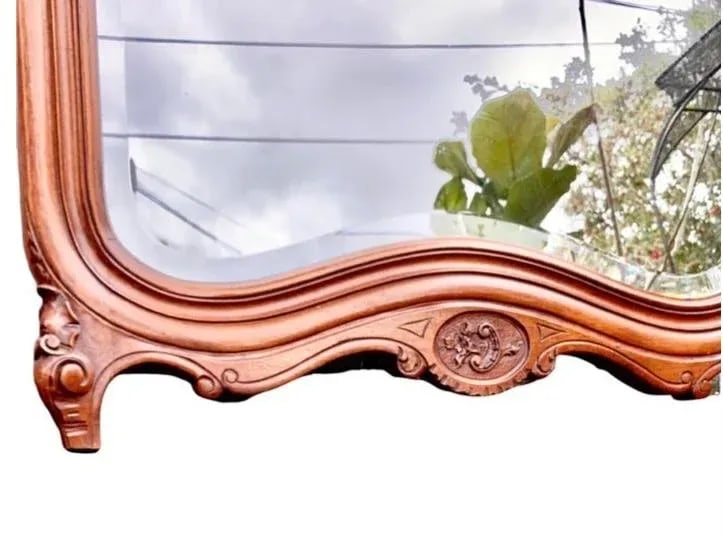Antique 19th Century French Louis XV Style Carved Beech Over Mantle Mirror - 8