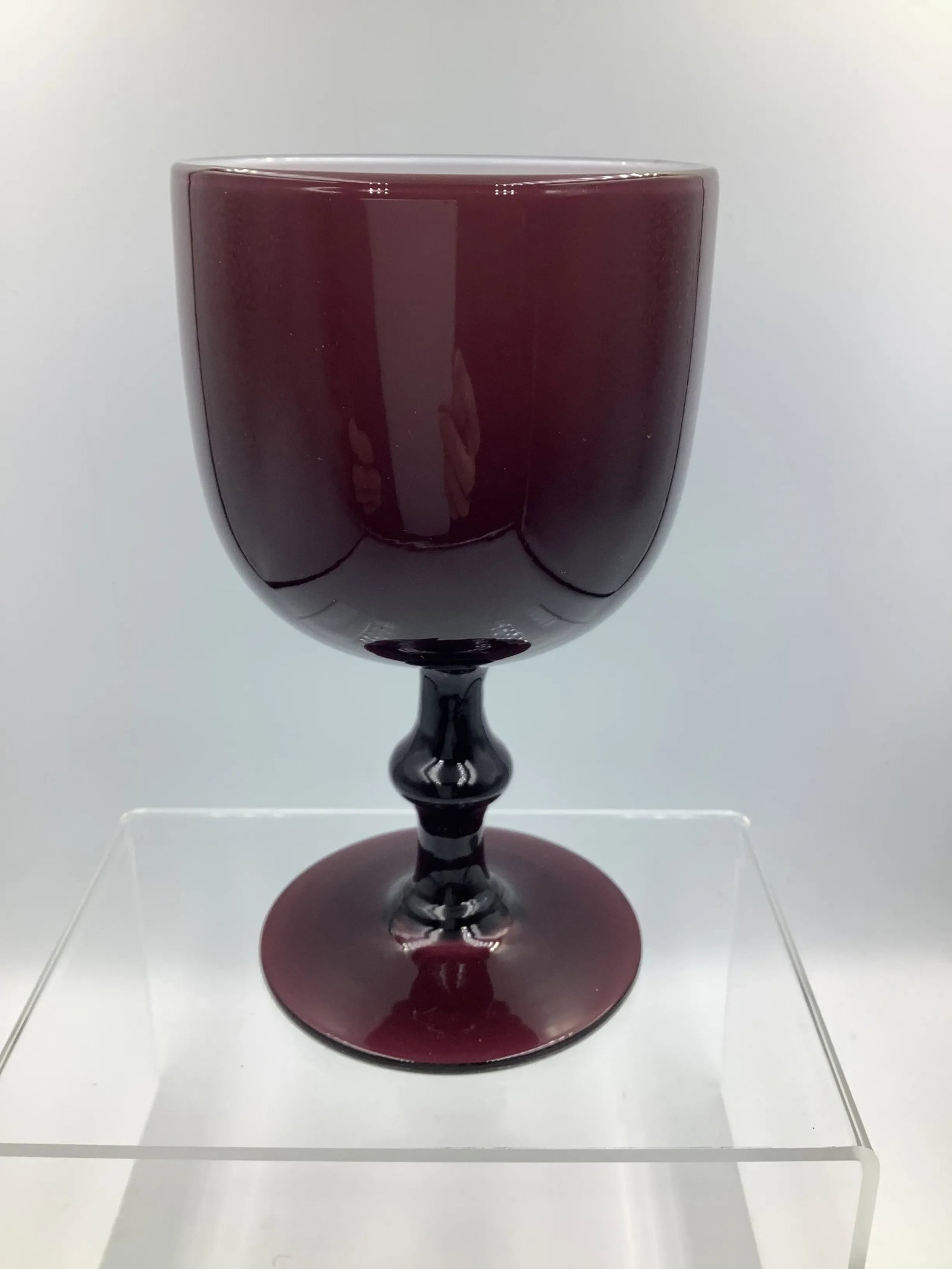 Vintage Carlo Moretti Italy Purple White Cased Glass Wine Glasses - Set of 8 - 2