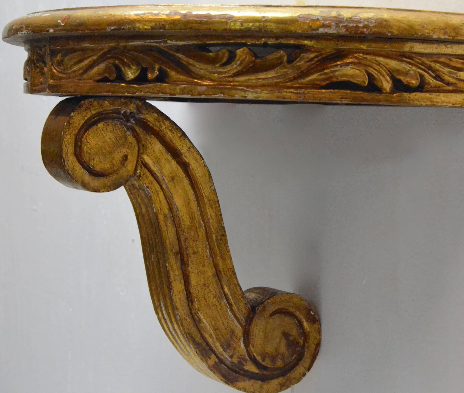 Carved Giltwood Wall Mount Console Shelf - 2