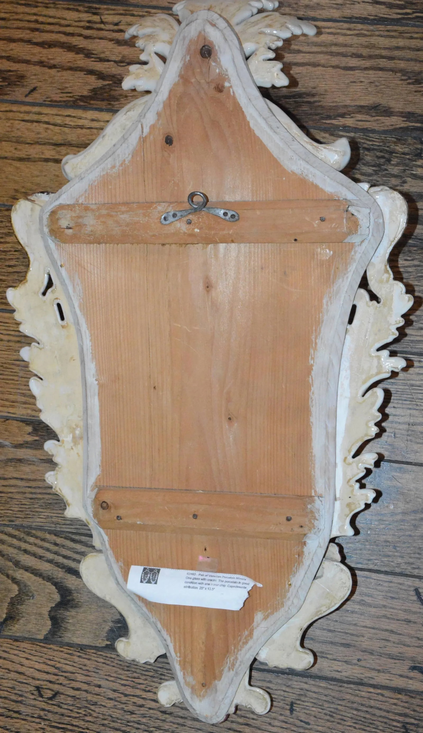 Pair of Antonibon Ceramic Hand Painted Mirrors With Etched Glass - 7