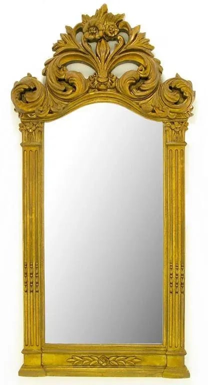 Two 55" Tall Rococo Style Gilt Composition Mirrors - 3