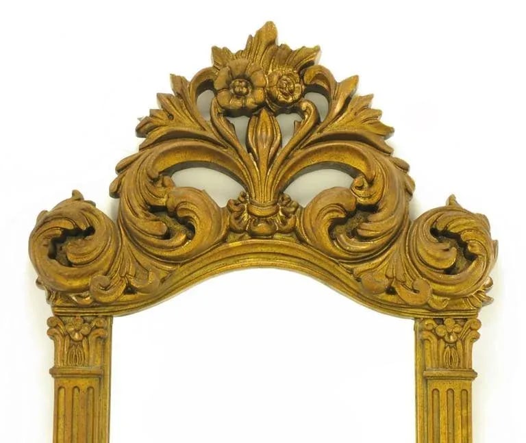 Two 55" Tall Rococo Style Gilt Composition Mirrors - 4