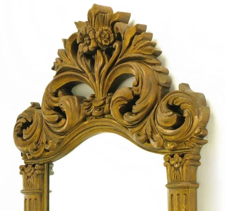 Two 55" Tall Rococo Style Gilt Composition Mirrors - 6