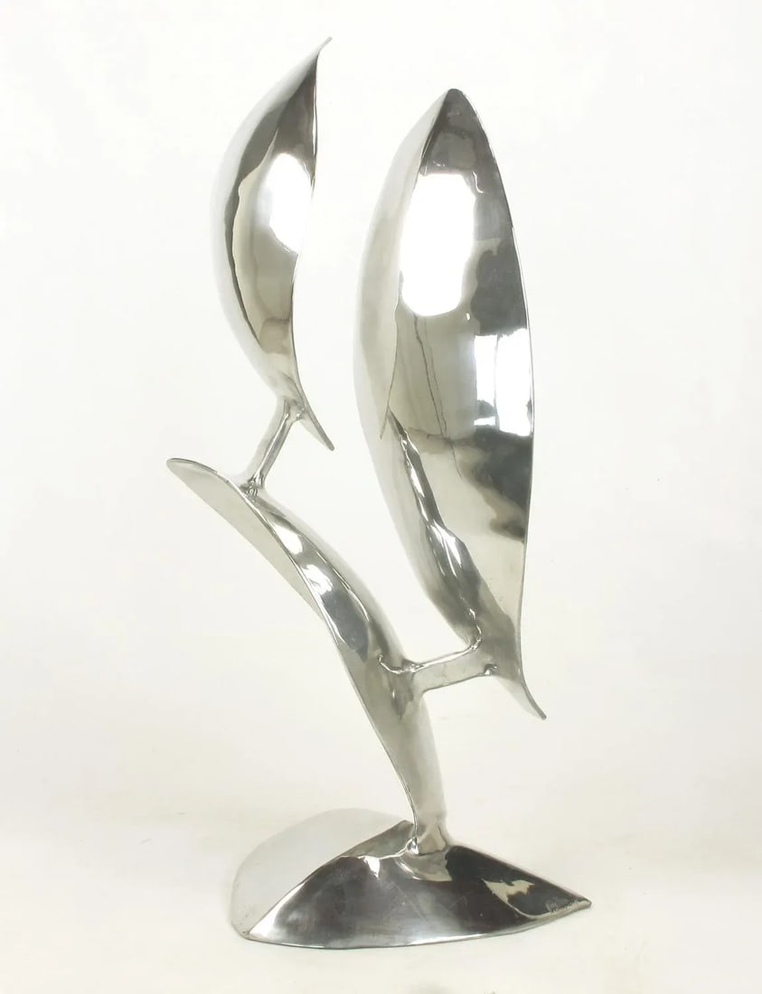 Abstract Organic Polished Aluminum Sculpture by Bill Keating - 2