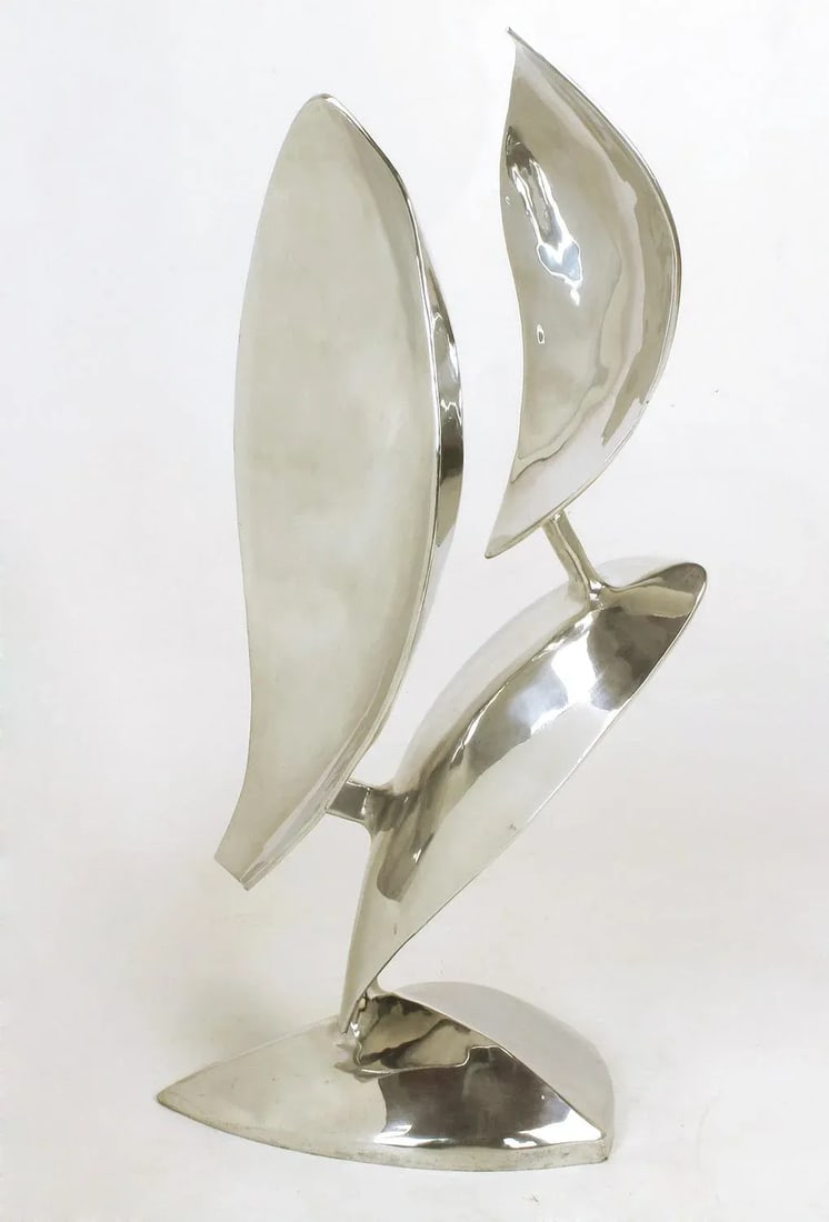 Abstract Organic Polished Aluminum Sculpture by Bill Keating - 3