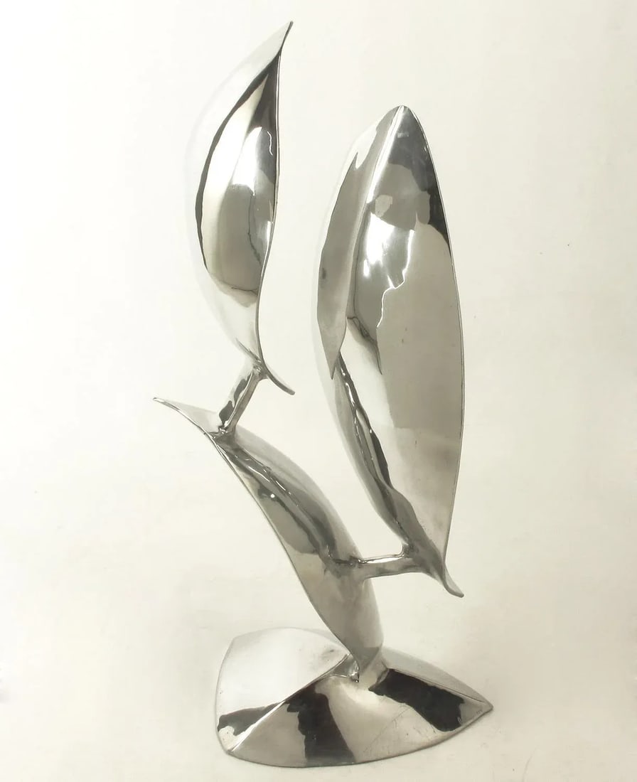 Abstract Organic Polished Aluminum Sculpture by Bill Keating - 4