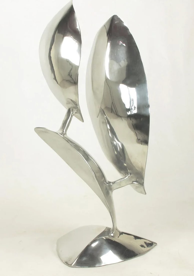 Abstract Organic Polished Aluminum Sculpture by Bill Keating - 5