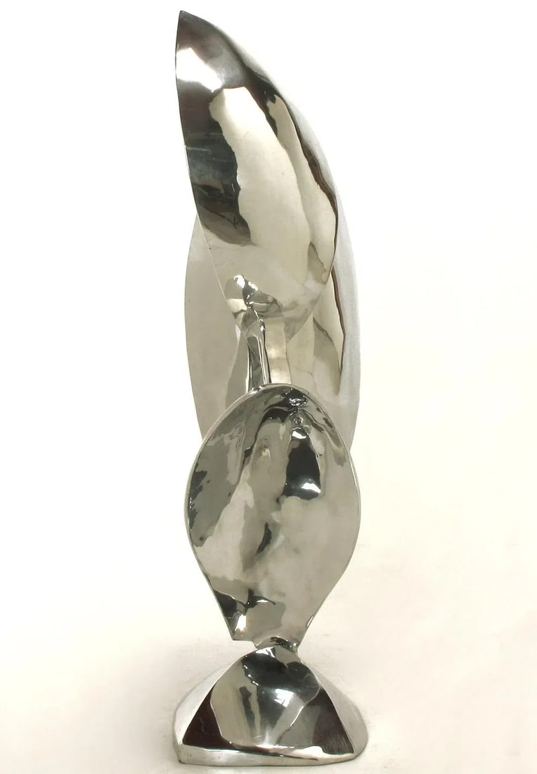 Abstract Organic Polished Aluminum Sculpture by Bill Keating - 7
