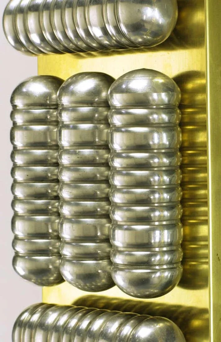Circa 1970s Brass & Spun Aluminum Custom Wall Mirror in the Manner of C.Jere - 6