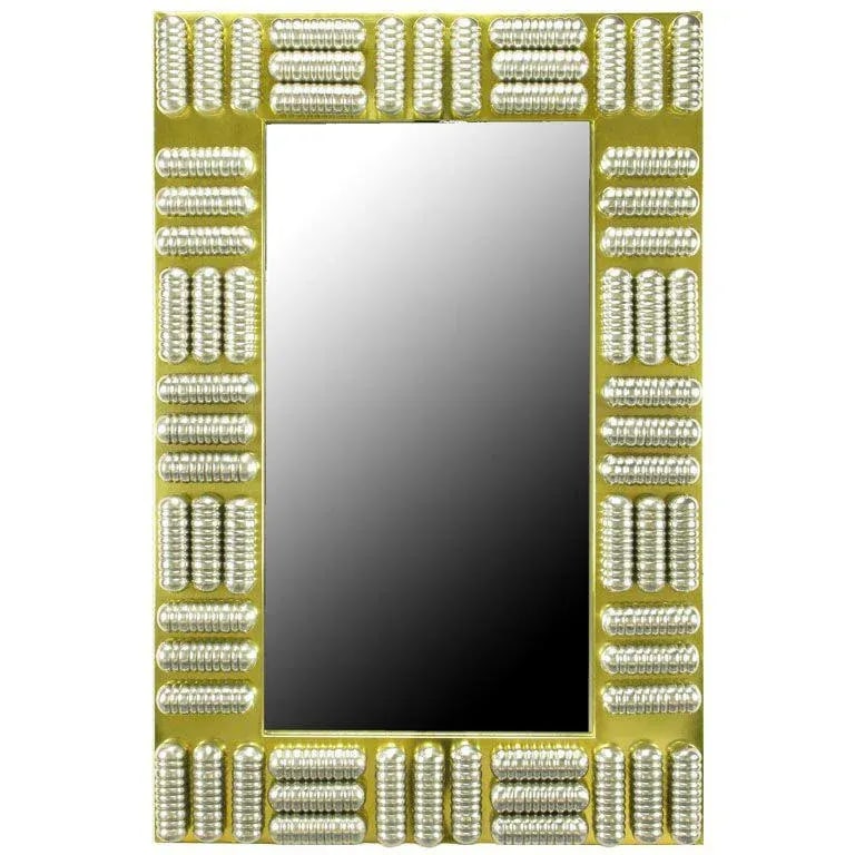 Circa 1970s Brass & Spun Aluminum Custom Wall Mirror in the Manner of C.Jere - 7