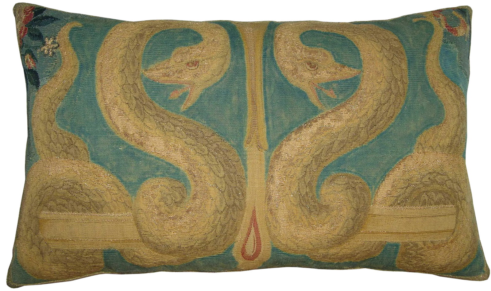 Antique 19th Century French Tapestry Pillow - 24'' X 15'': Antique 19th century French tapestry pillow. Tribal and traditional. Condition: Alterations: Original Design Modified Imperfections: Some Imperfections Condition Notes: Perfect Condition Origin: