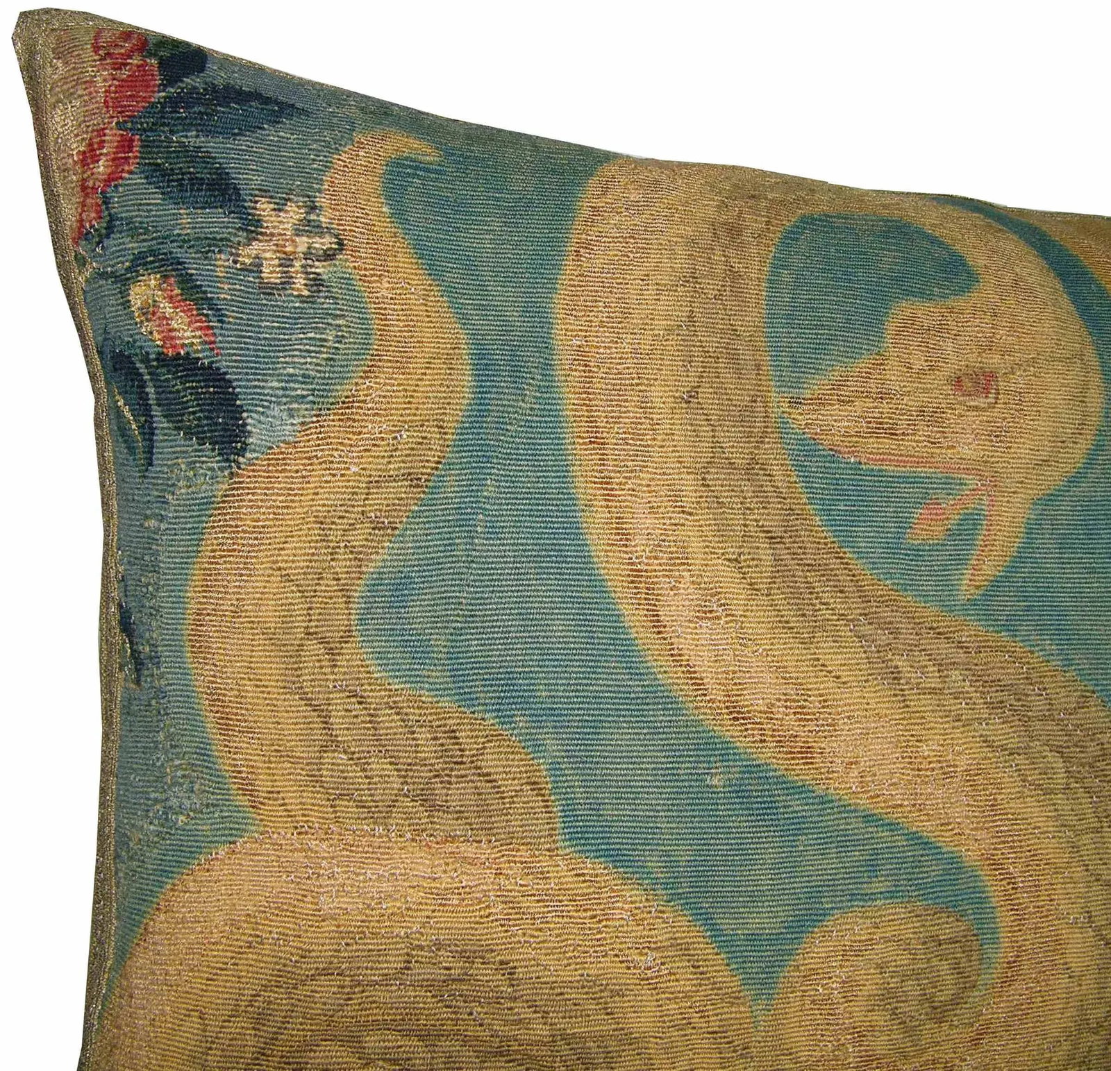 Antique 19th Century French Tapestry Pillow - 24'' X 15'' - 2