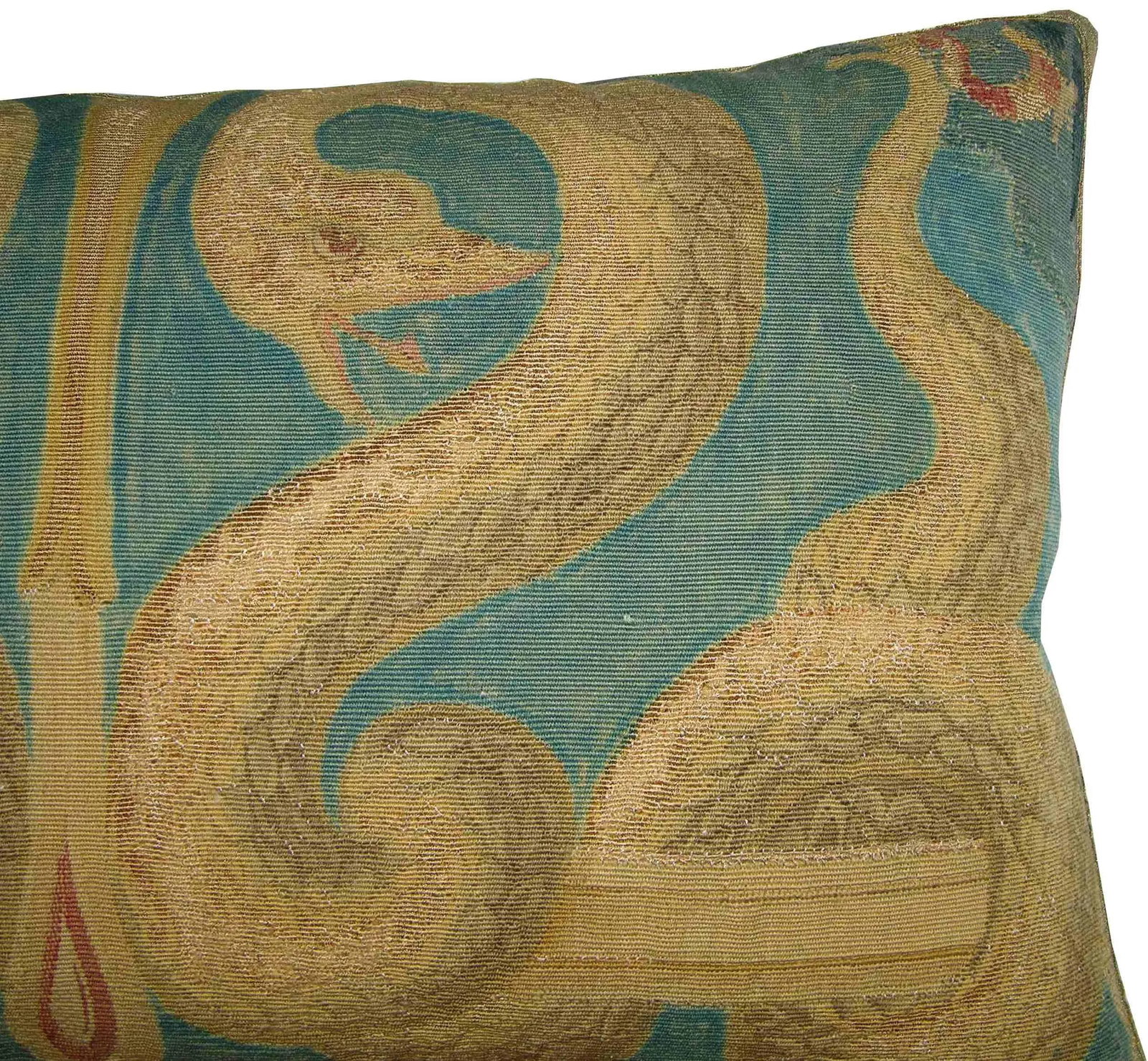 Antique 19th Century French Tapestry Pillow - 24'' X 15'' - 3