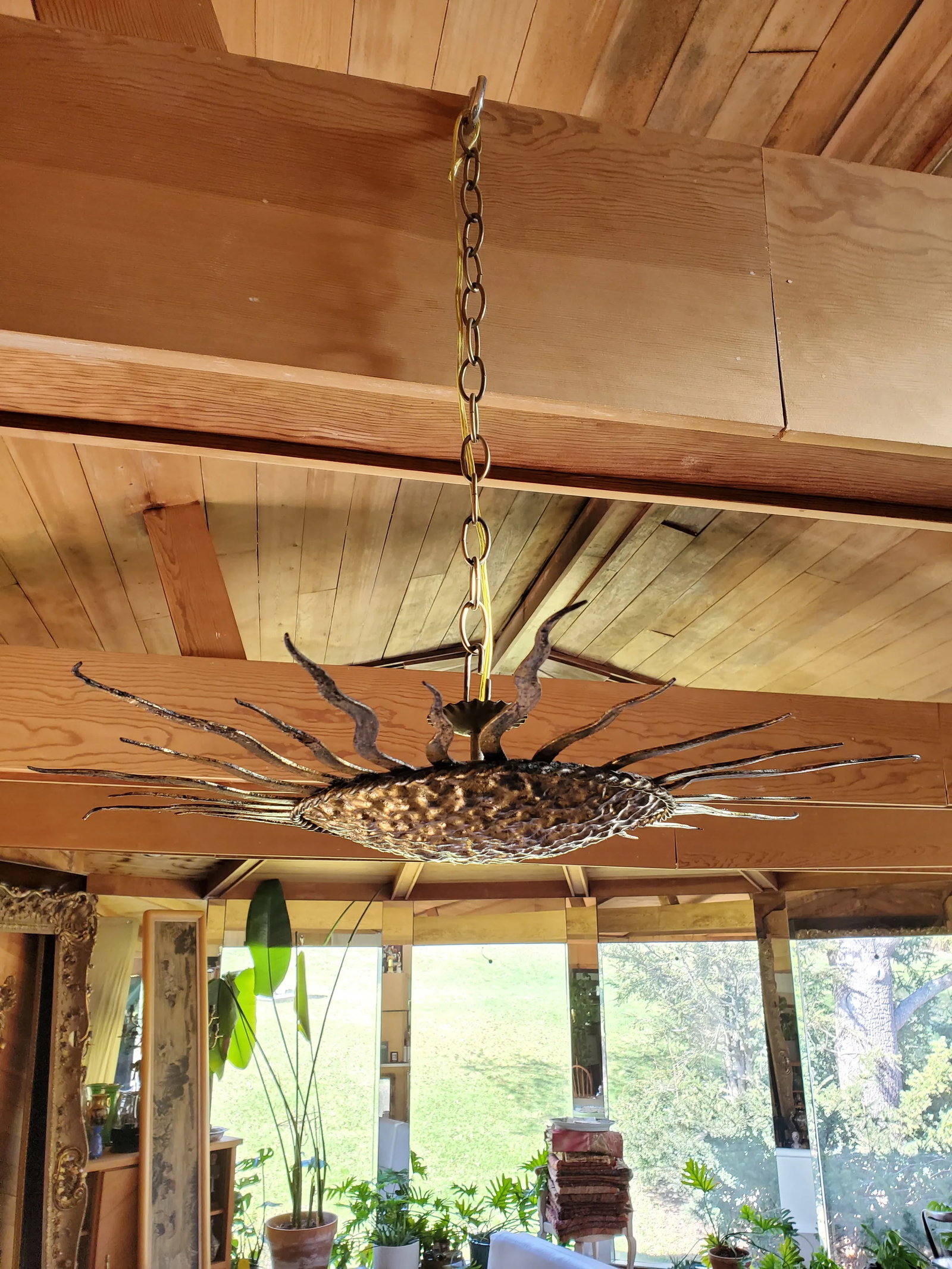 Mid-Century Modern Hollywood Regency Starburst Chandelier - 2