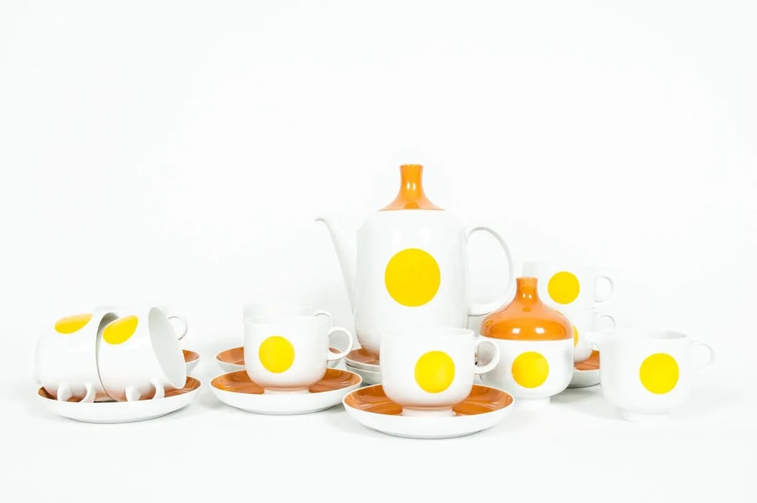 Mid-Century Modern German Tea / Coffee Service - 18 Piece Set - 6