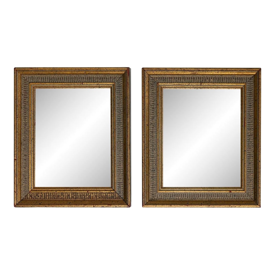 Mid 20th Century Florentine Gold Framed Mirrors- a Pair: Florentine gold framed mirrors. Classic pair of small accent mirrors. New mirror, never used. Condition: Alterations: Original Condition Unaltered Imperfections: Some Imperfections Condition Notes: