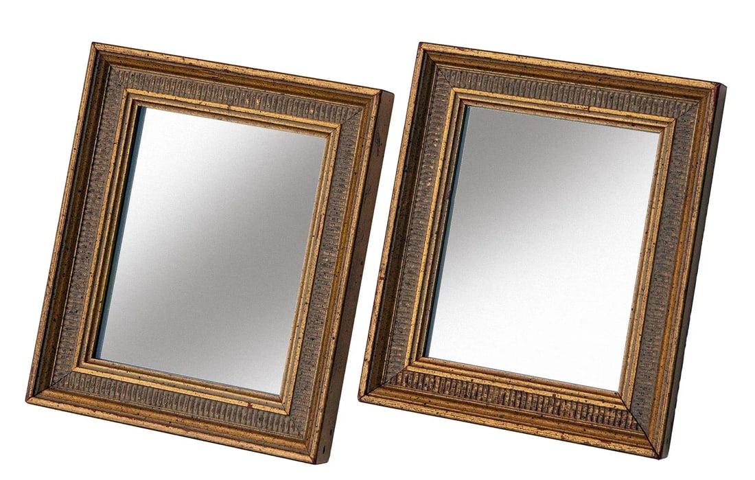 Mid 20th Century Florentine Gold Framed Mirrors- a Pair - 2