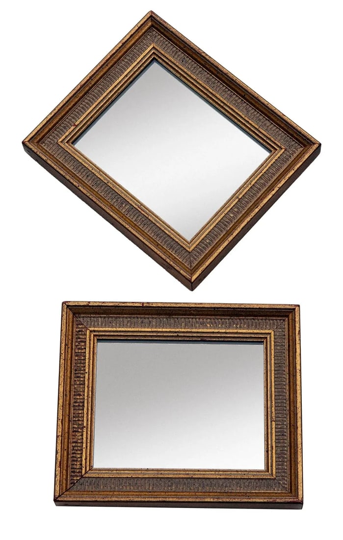 Mid 20th Century Florentine Gold Framed Mirrors- a Pair - 4
