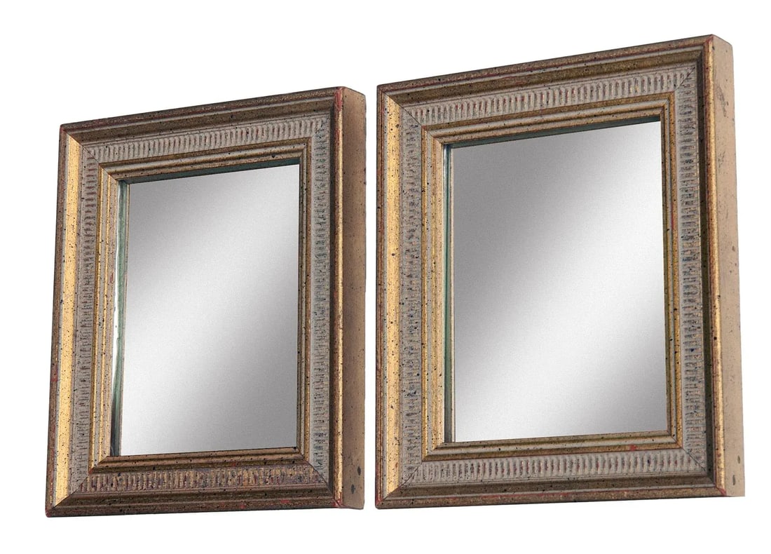Mid 20th Century Florentine Gold Framed Mirrors- a Pair - 5