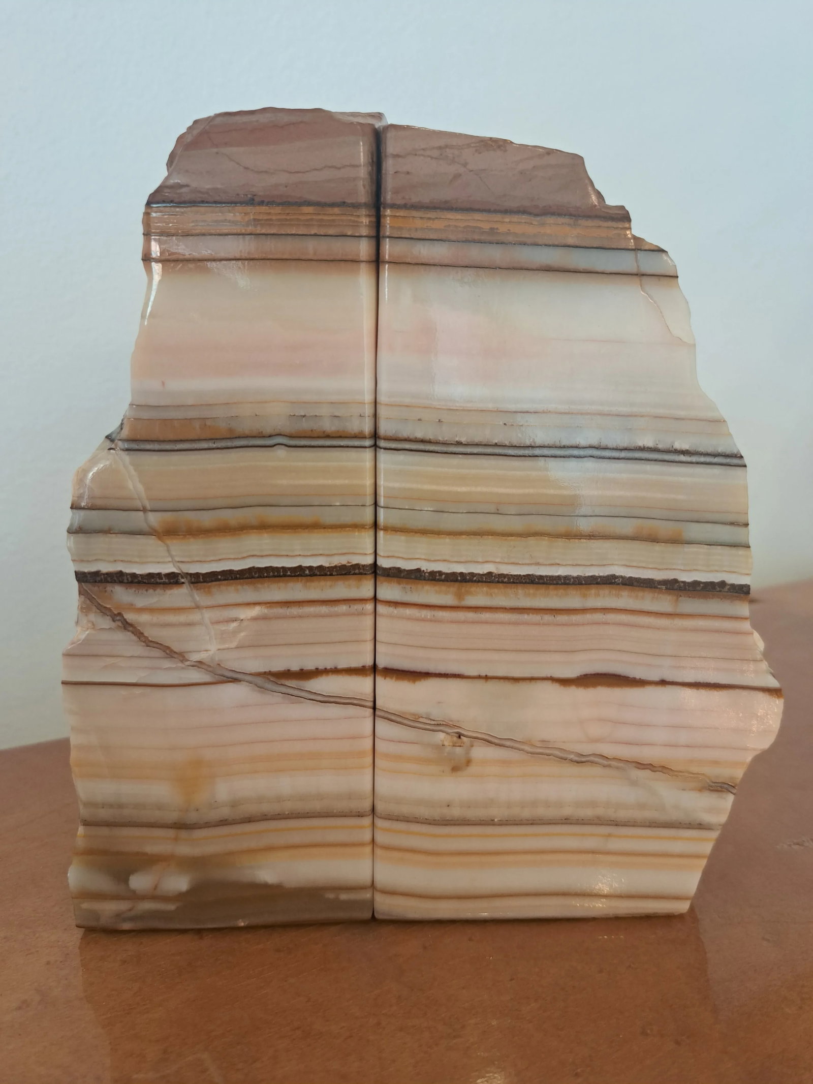 1970s Natural Polished Onyx Bookends - a Pair - 2