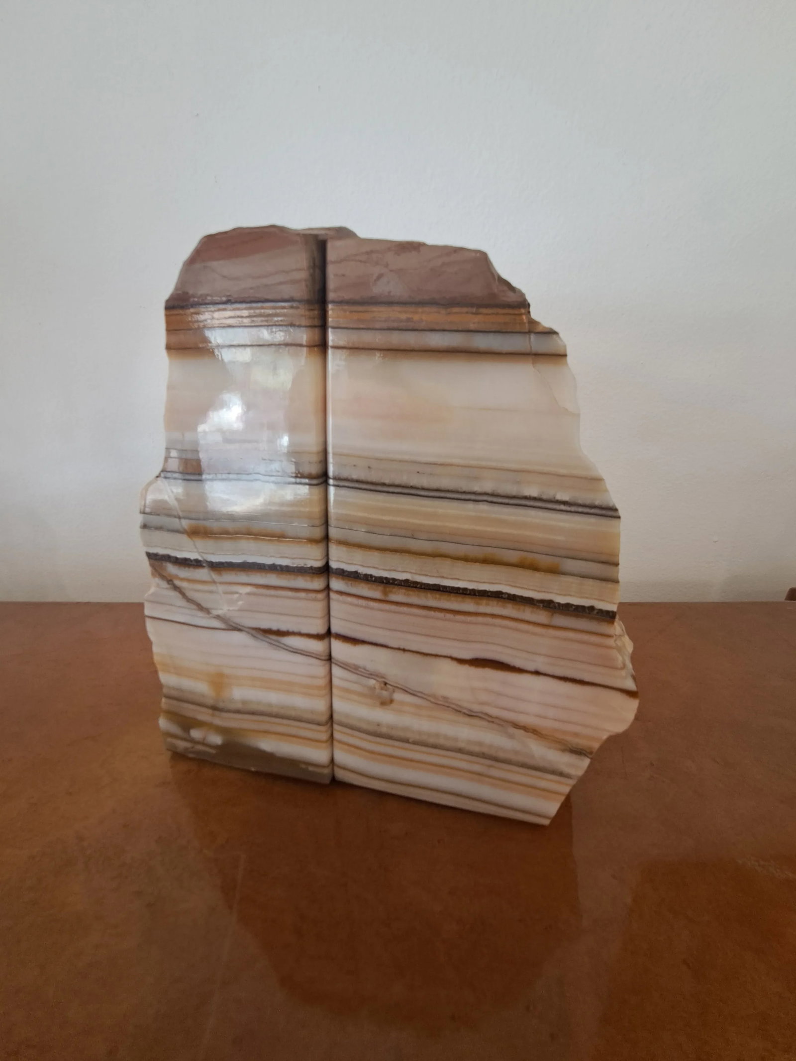 1970s Natural Polished Onyx Bookends - a Pair - 3