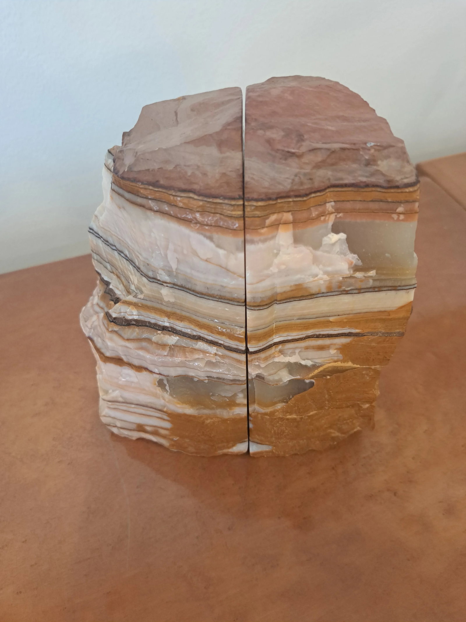 1970s Natural Polished Onyx Bookends - a Pair - 5