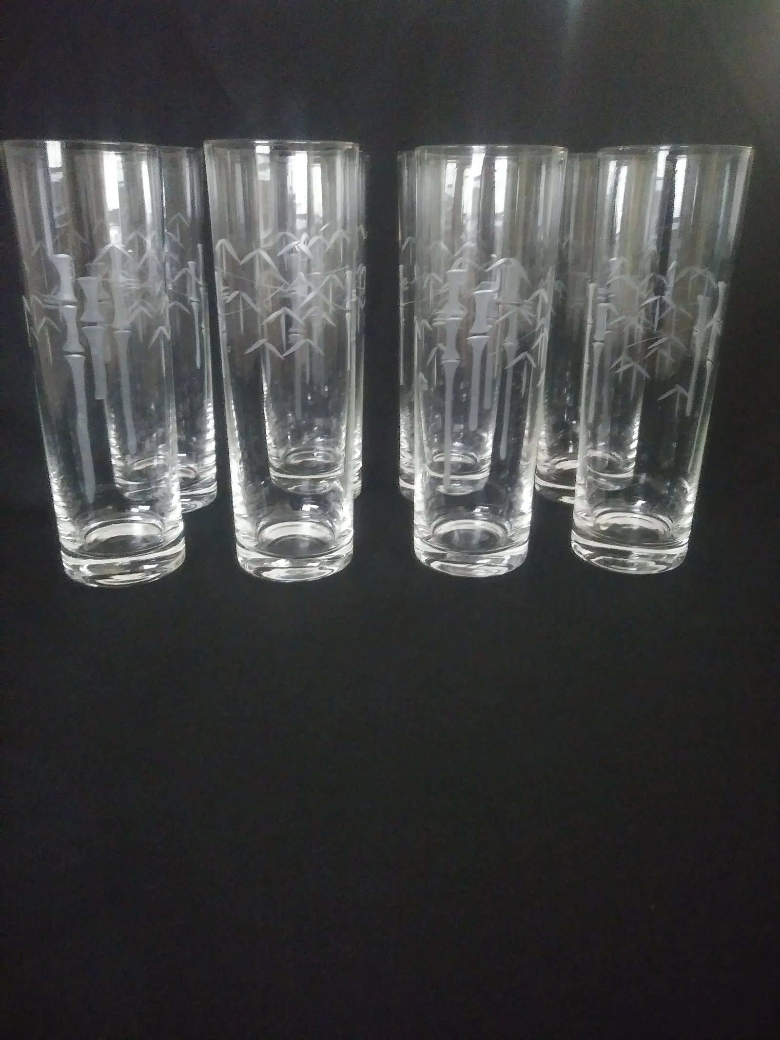 1920's Etched Bamboo Hand Blown Crystal Glassware by Noritake - 28 Pieces - 3