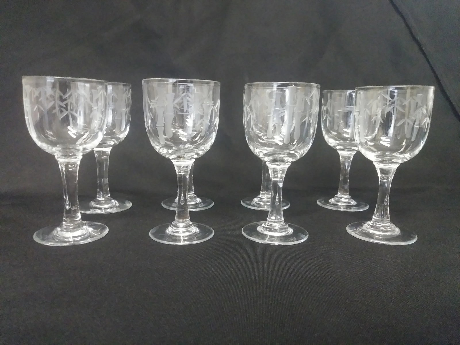 1920's Etched Bamboo Hand Blown Crystal Glassware by Noritake - 28 Pieces - 4