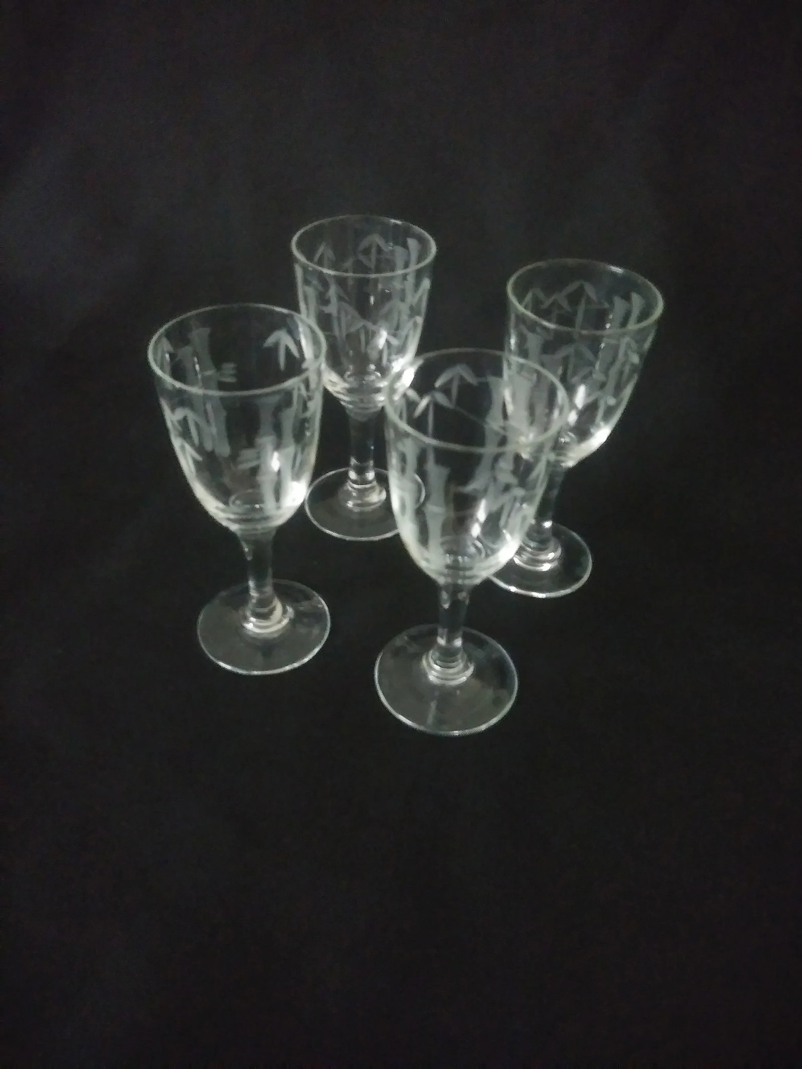 1920's Etched Bamboo Hand Blown Crystal Glassware by Noritake - 28 Pieces - 5
