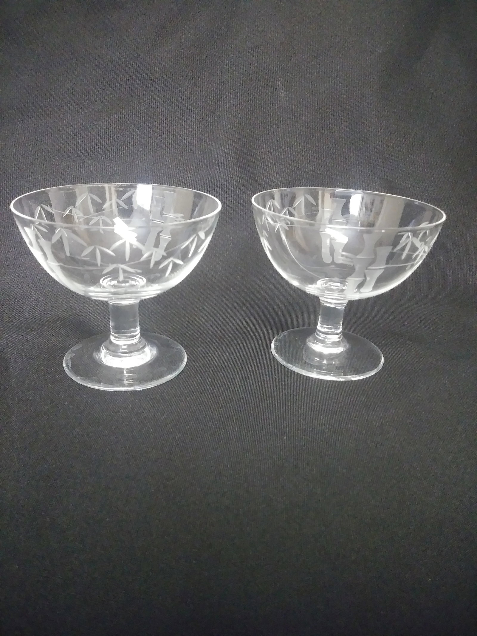 1920's Etched Bamboo Hand Blown Crystal Glassware by Noritake - 28 Pieces - 7