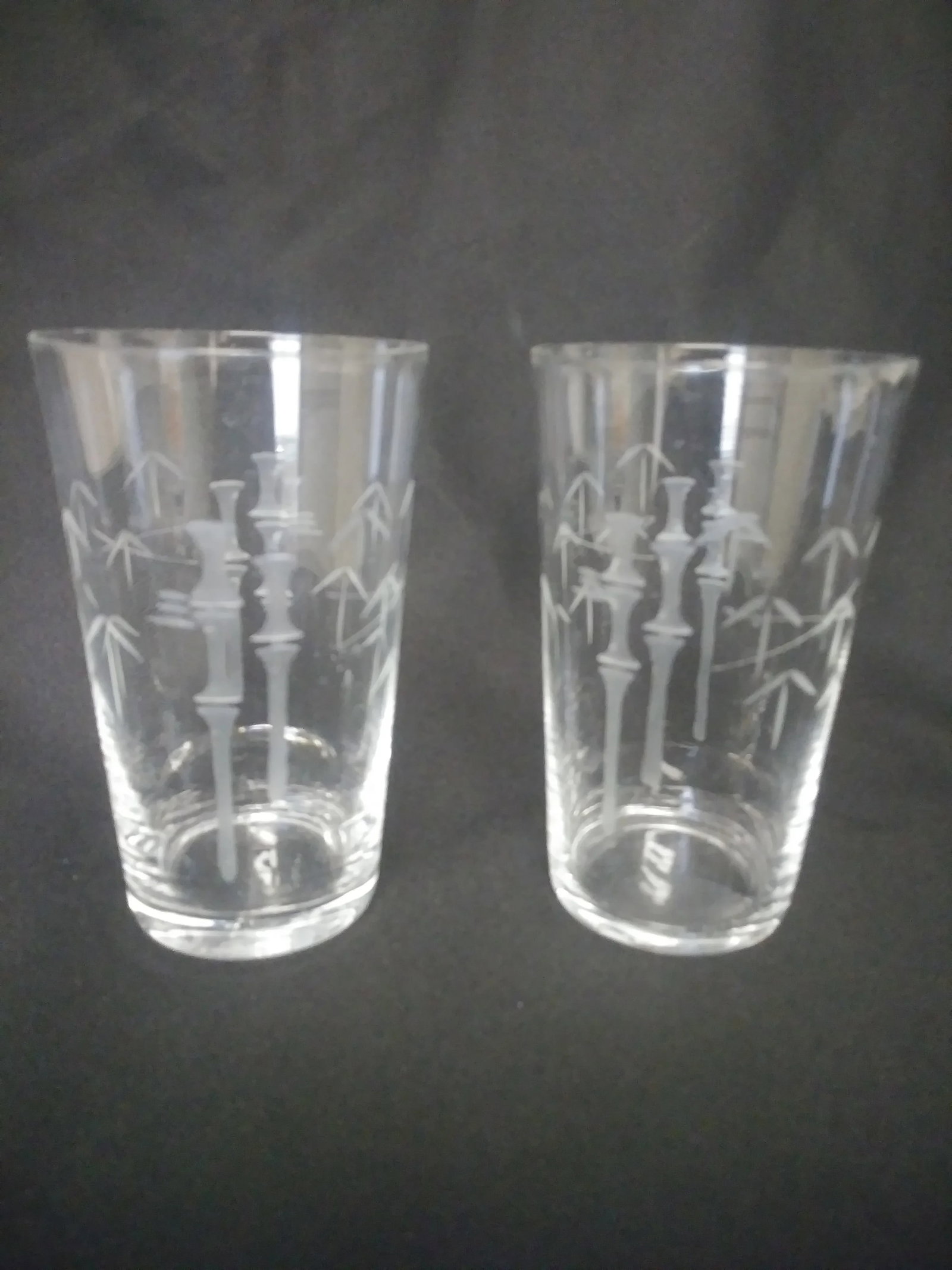 1920's Etched Bamboo Hand Blown Crystal Glassware by Noritake - 28 Pieces - 8