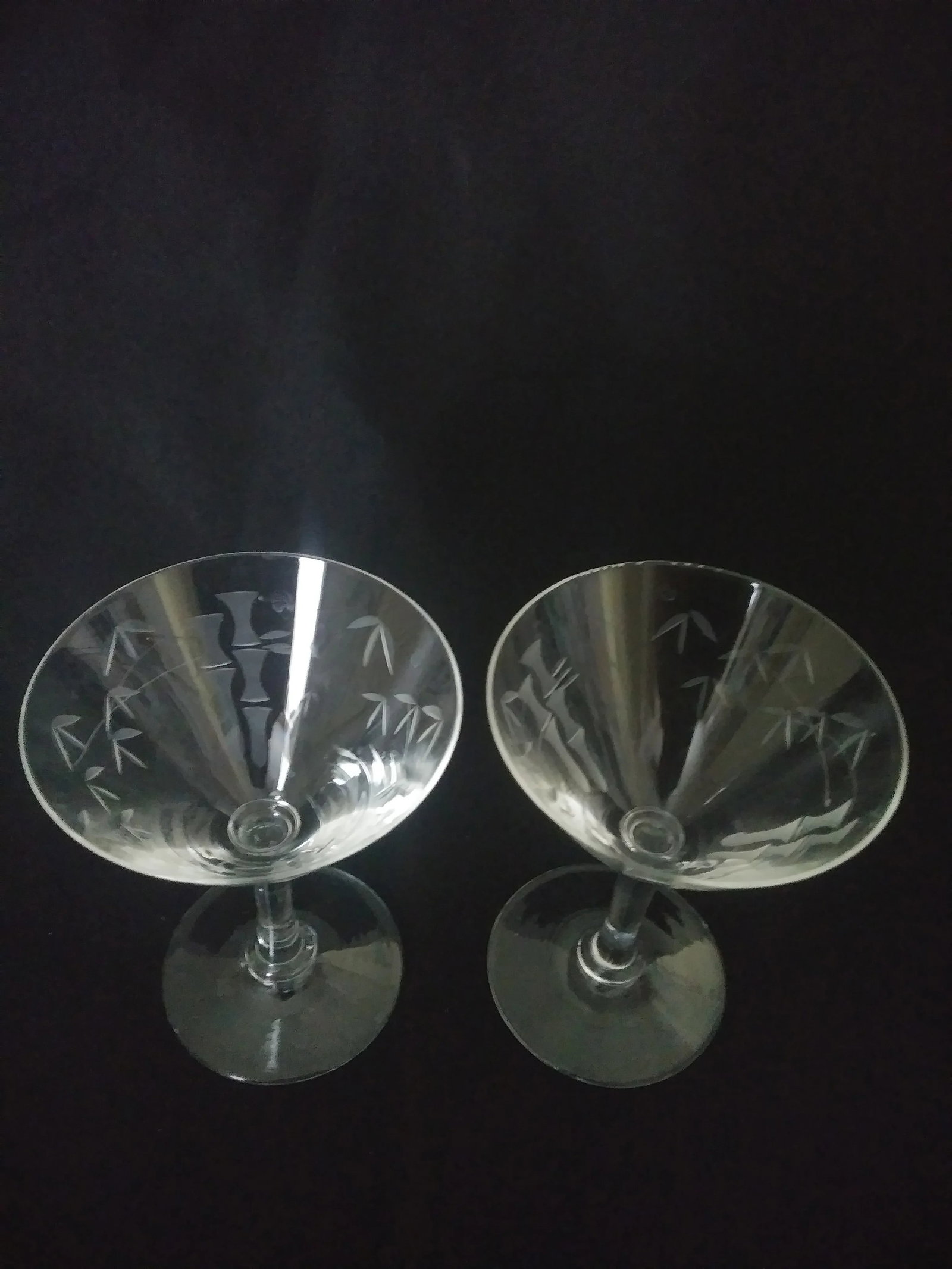 1920's Etched Bamboo Hand Blown Crystal Glassware by Noritake - 28 Pieces - 9