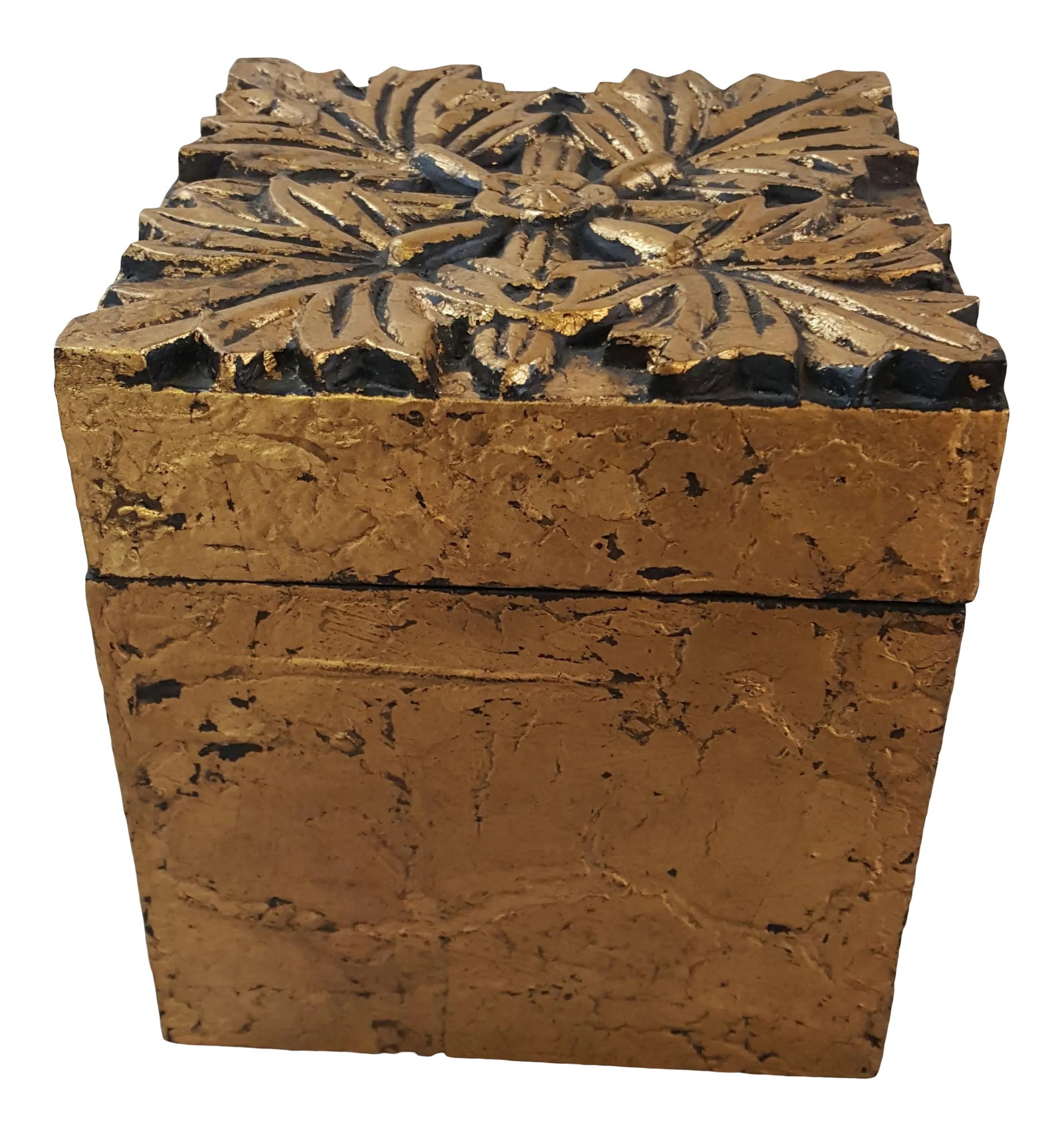 Arts and Crafts Speer Decorative Gold Floral Box: Decorative gold box by Speer. Really nice for gifts and display. Especially Christmas season. Black on the inside. Condition: Alterations: Original Condition Unaltered Imperfections: Some Imperfection