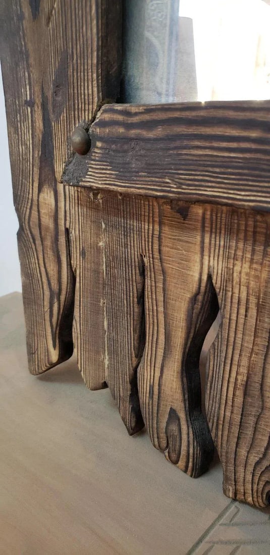 Moroccan Aged and Repurposed Wooden Mirror - 5