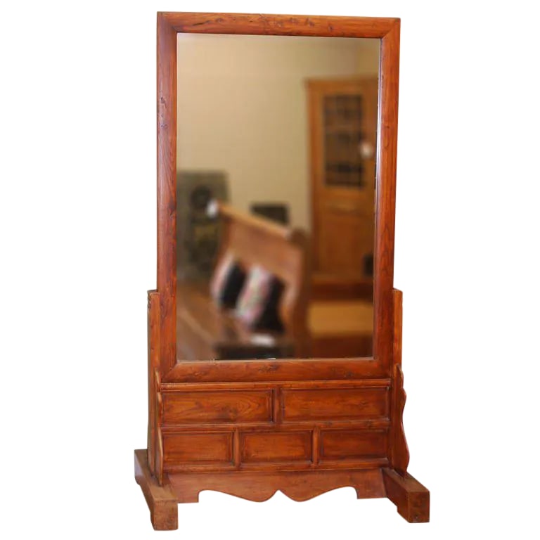 Large Antique, Two-Sided Floor Mirror (1 of 7)