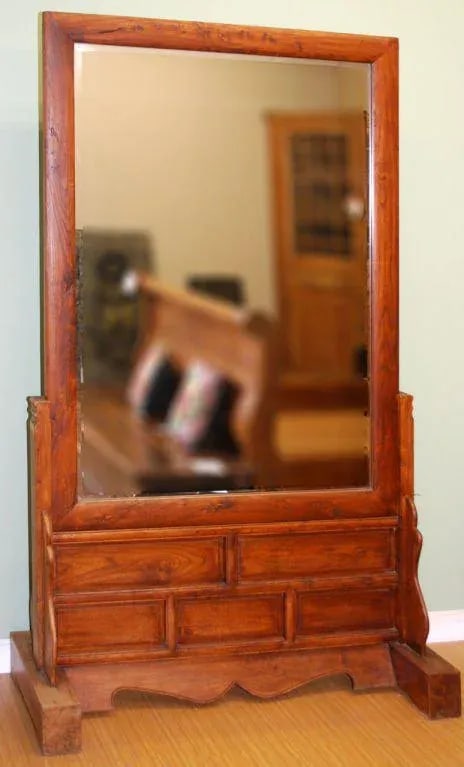 Large Antique, Two-Sided Floor Mirror - 2