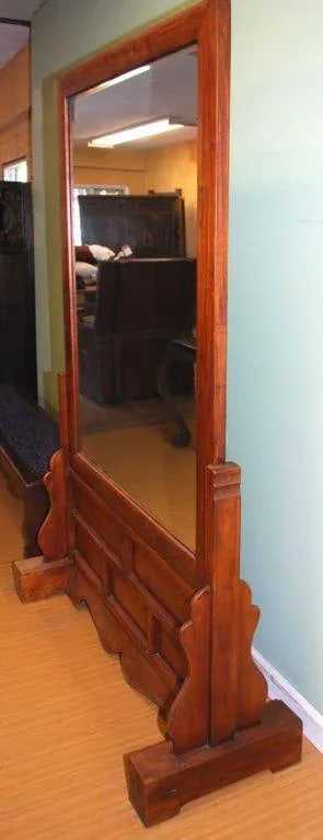 Large Antique, Two-Sided Floor Mirror - 3