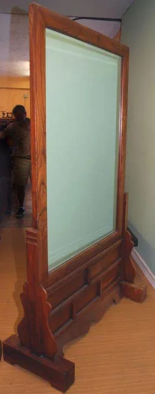 Large Antique, Two-Sided Floor Mirror - 4