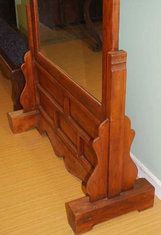 Large Antique, Two-Sided Floor Mirror - 5