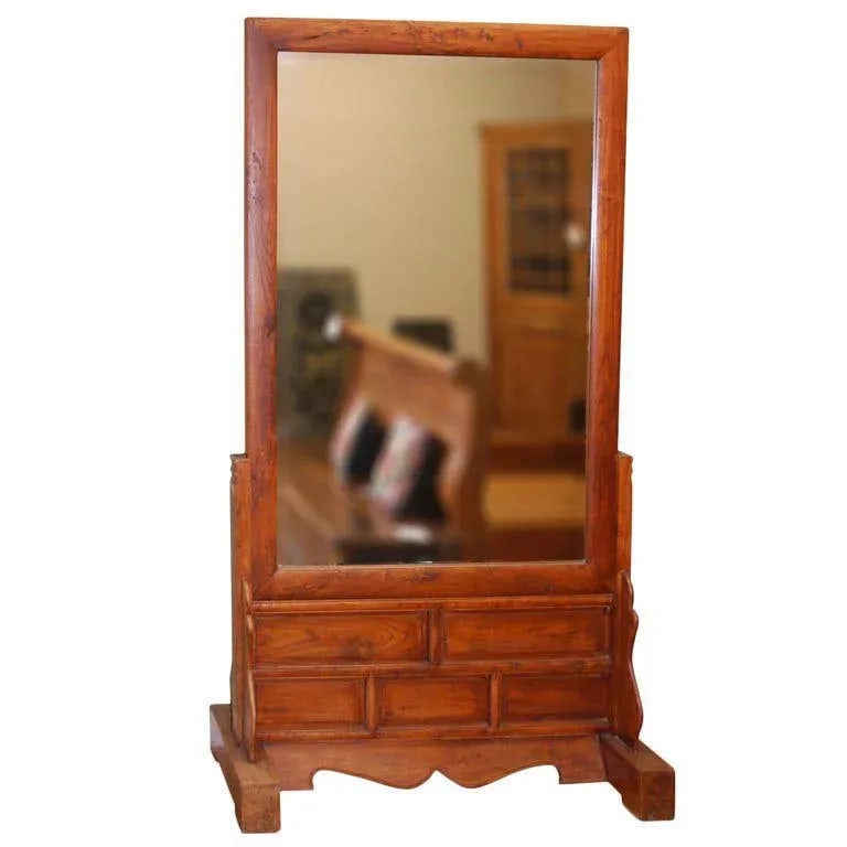 Large Antique, Two-Sided Floor Mirror - 7