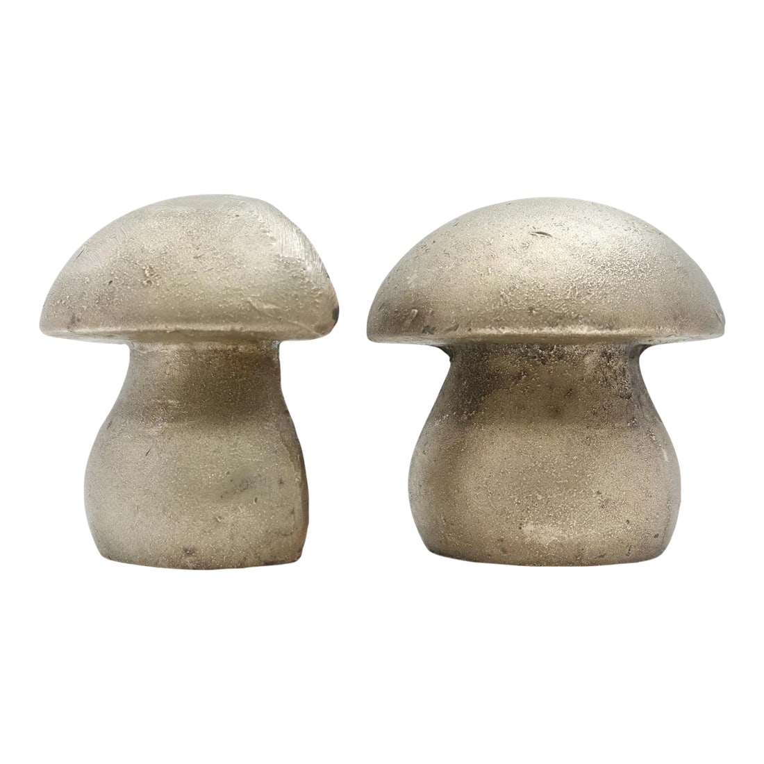 Large Late 20th Century Bronze Mushroom Bookends, a Pair: Large vintage bronze mushroom bookends. This listing is for an amazing set of bronze bookends; mushrooms. Place these cuties in any room for added vintage whimsy to your space. These have texture