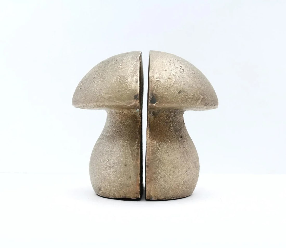 Large Late 20th Century Bronze Mushroom Bookends, a Pair - 4