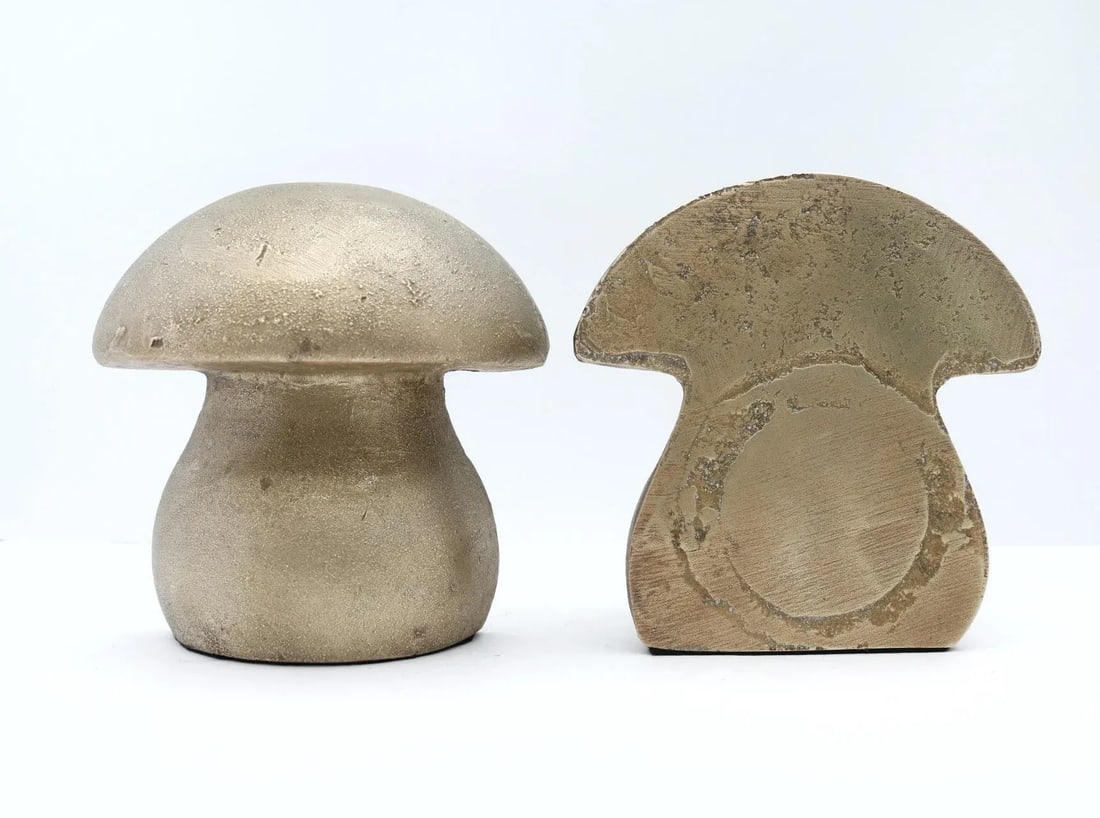 Large Late 20th Century Bronze Mushroom Bookends, a Pair - 5