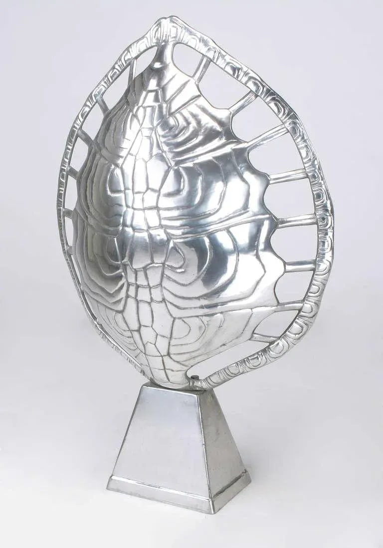 Arthur Court Polished Aluminum Tortoise Shell Lamp - 3