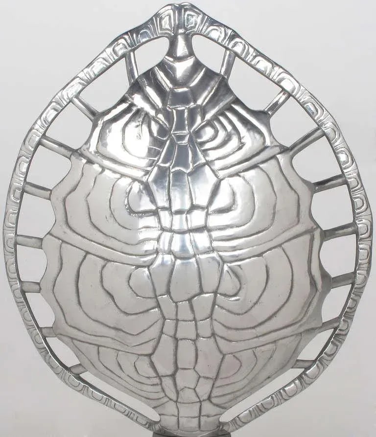 Arthur Court Polished Aluminum Tortoise Shell Lamp - 8