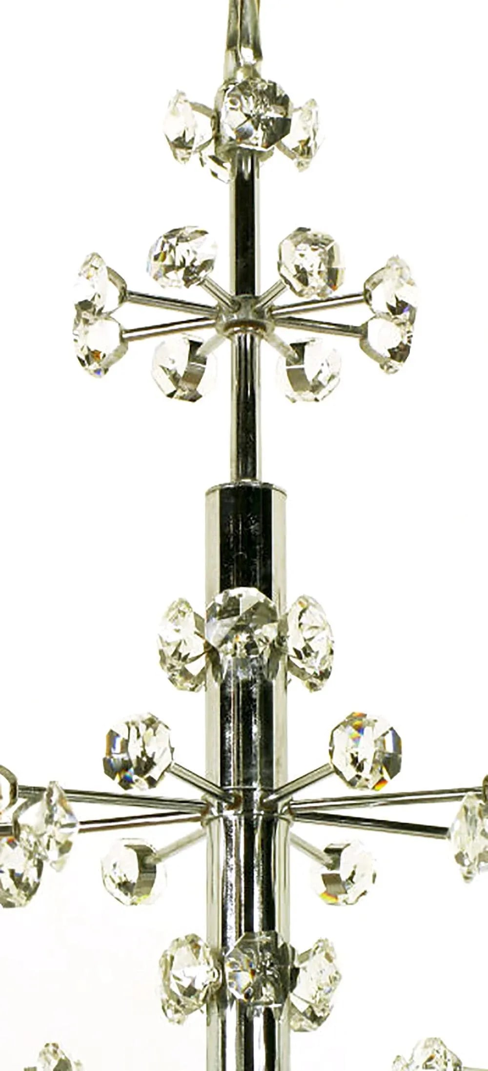 1960s Six-Arm Crystal Snowflake Chrome Chandelier After Gaetano Sciolari. - 6