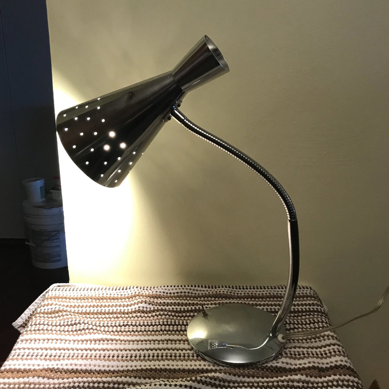 1960s Mid Century Chrome Desk Lamp Articulating Gooseneck - 2